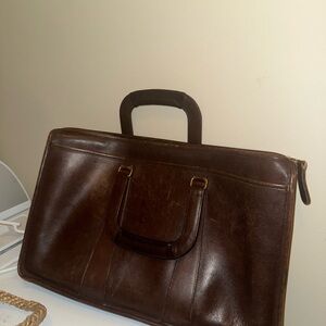 Coach Dark Brown Leather Laptop Bag